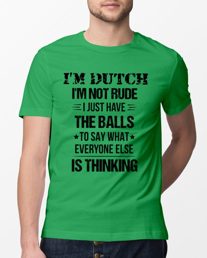 I'M NOT RUDE I'M DUTCH - Classic T-Shirt - Kelly - lifestyle-mens-crewneck-front-13