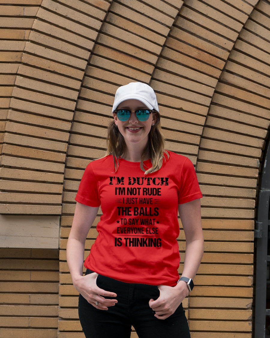 I'M NOT RUDE I'M DUTCH - Premium Fit Ladies Tee - Red - lifestyle-women-crewneck-front-4