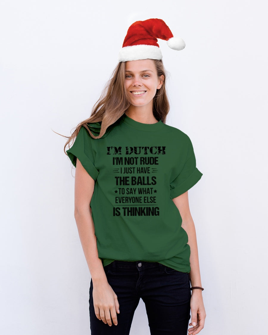 I'M NOT RUDE I'M DUTCH - Classic T-Shirt - Forest Green - lifestyle-holiday-crewneck-front-1