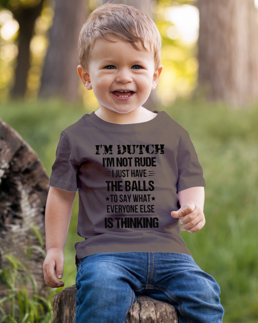 I'M NOT RUDE I'M DUTCH - Youth T-Shirt - Chocolate - lifestyle-youth-tshirt-front-4