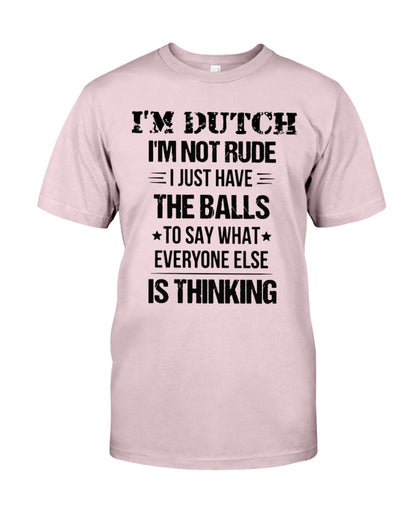 I'M NOT RUDE I'M DUTCH - Premium Fit Mens Tee - Light Pink - Front