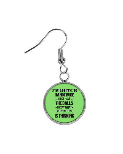 I'M NOT RUDE I'M DUTCH - Circle Earrings - Kiwi - Front