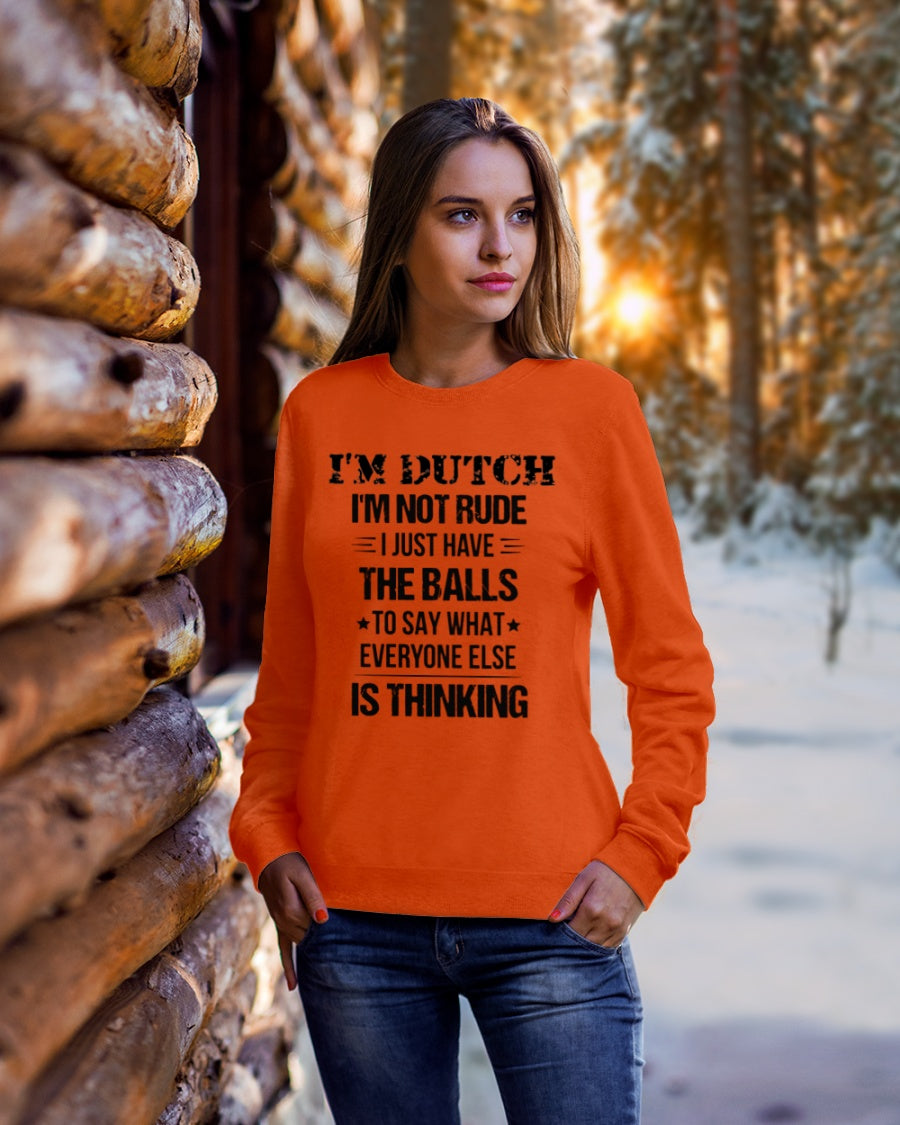 I'M NOT RUDE I'M DUTCH - Crewneck Sweatshirt - Orange - lifestyle-holiday-sweater-front-1