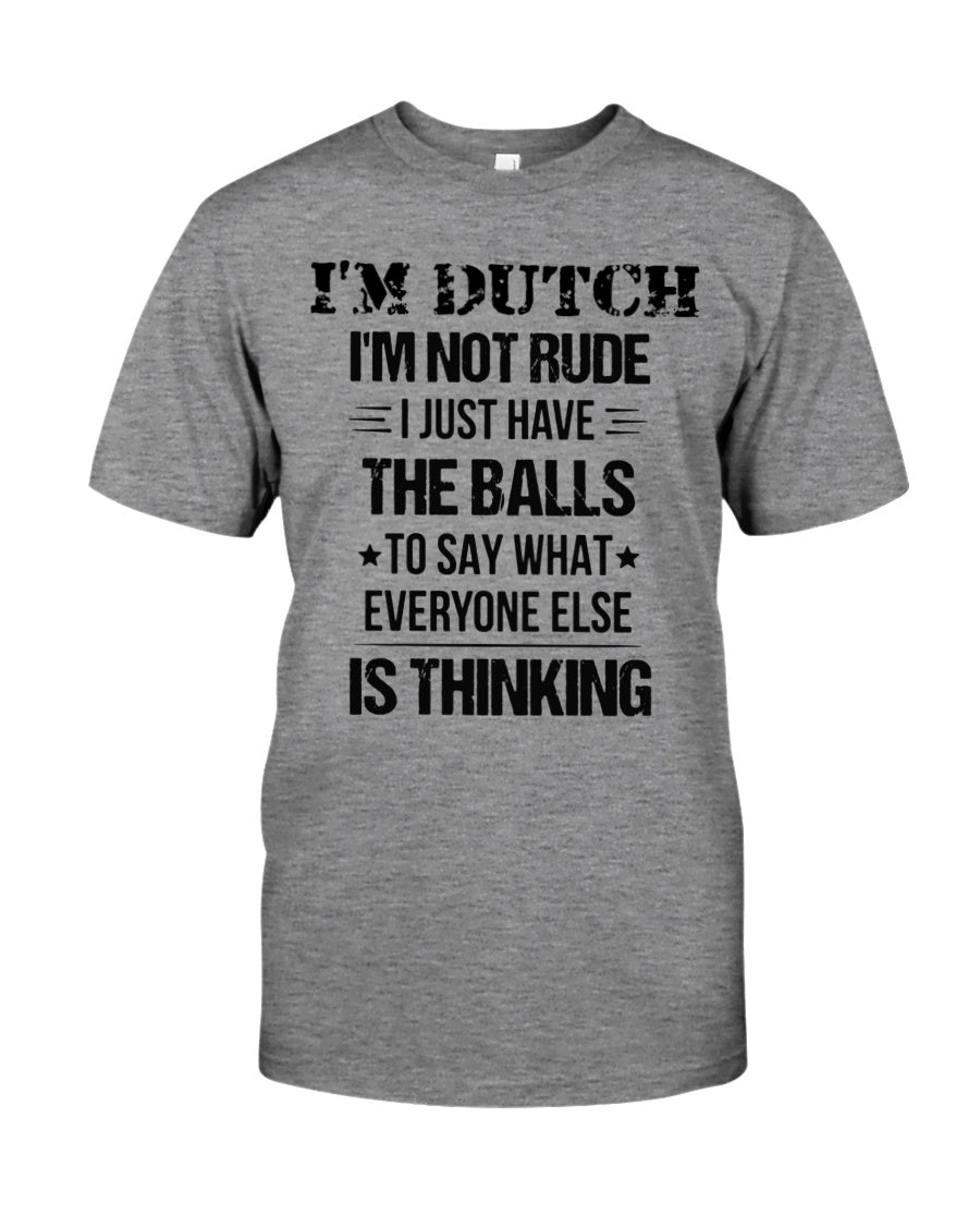 I'M NOT RUDE I'M DUTCH - Premium Fit Mens Tee - Heather - Front