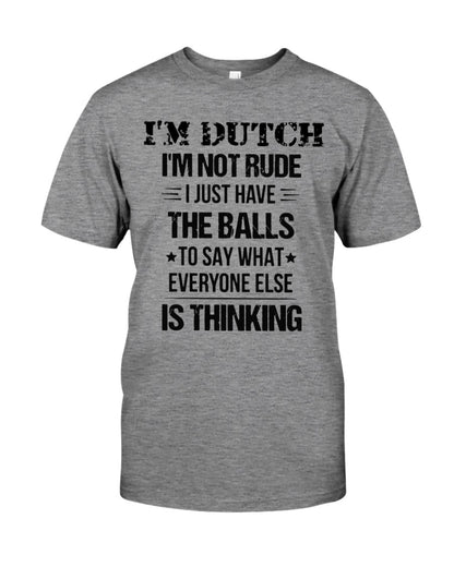 I'M NOT RUDE I'M DUTCH - Premium Fit Mens Tee - Heather - Front