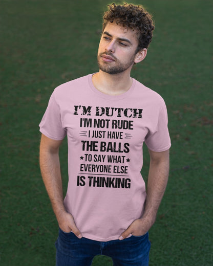 I'M NOT RUDE I'M DUTCH - Classic T-Shirt - Classic Pink - apparel-classic-tshirt-lifestyle-front-43
