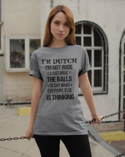 I'M NOT RUDE I'M DUTCH - Classic T-Shirt - Athletic Heather - apparel-classic-tshirt-lifestyle-19