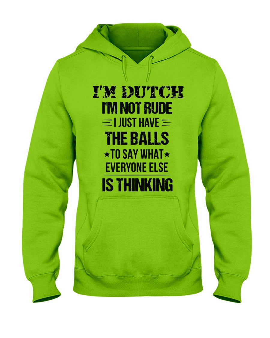 I'M NOT RUDE I'M DUTCH - Hooded Sweatshirt - Kiwi - Front