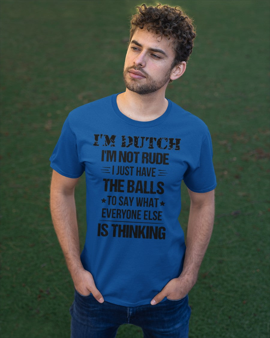 I'M NOT RUDE I'M DUTCH - Classic T-Shirt - Royal - apparel-classic-tshirt-lifestyle-front-43
