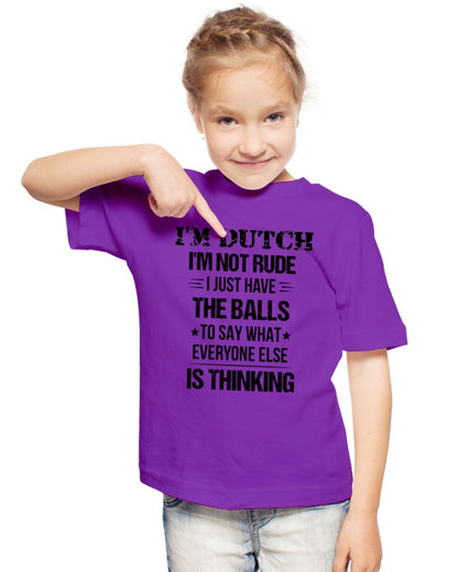 I'M NOT RUDE I'M DUTCH - Youth T-Shirt - Purple - lifestyle-youth-tshirt-front-2