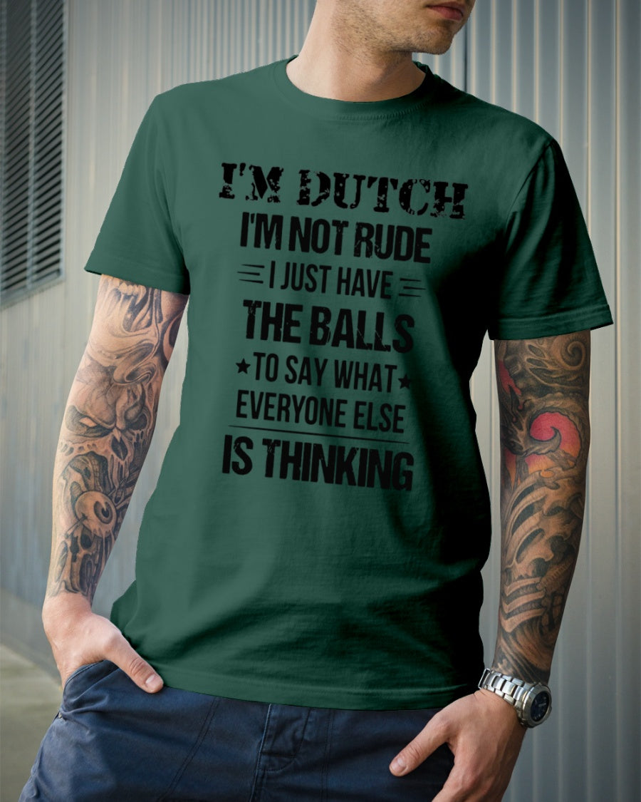 I'M NOT RUDE I'M DUTCH - Premium Fit Mens Tee - Forest - lifestyle-mens-crewneck-front-6
