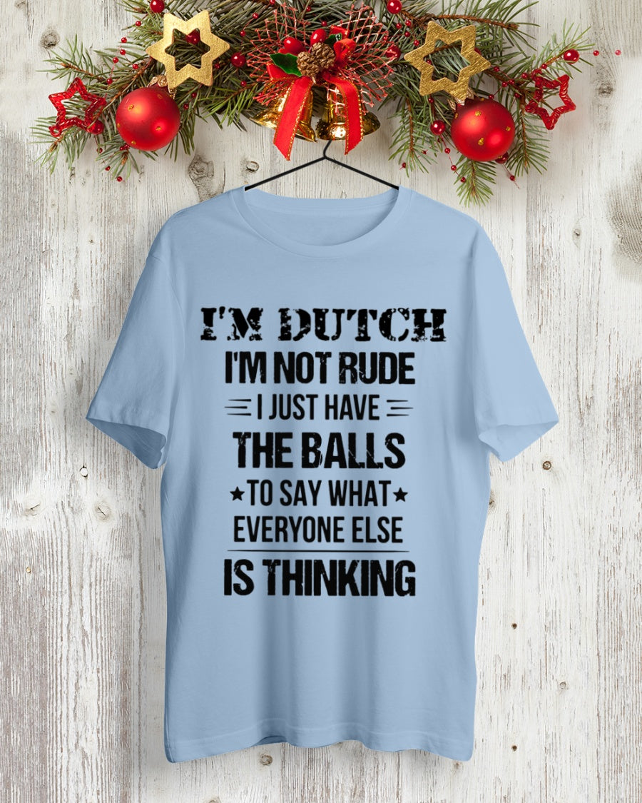 I'M NOT RUDE I'M DUTCH - Premium Fit Mens Tee - Baby Blue - lifestyle-holiday-crewneck-front-2