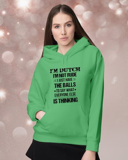 I'M NOT RUDE I'M DUTCH - Hooded Sweatshirt - Irish Green - lifestyle-holiday-hoodie-front-1