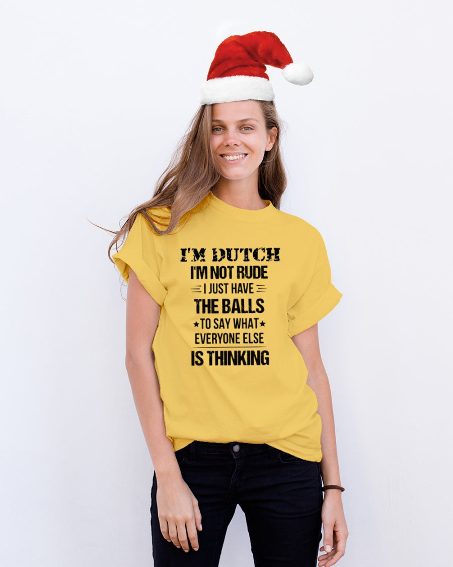 I'M NOT RUDE I'M DUTCH - Classic T-Shirt - Gold - lifestyle-holiday-crewneck-front-1