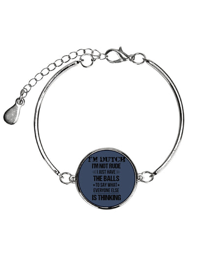 I'M NOT RUDE I'M DUTCH - Metallic Circle Bracelet - J Navy - Front