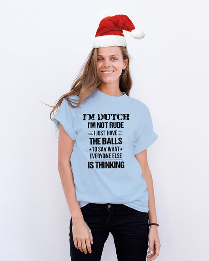 I'M NOT RUDE I'M DUTCH - Classic T-Shirt - Light Blue - lifestyle-holiday-crewneck-front-1