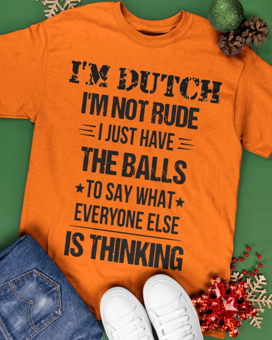 I'M NOT RUDE I'M DUTCH - Classic T-Shirt - Burnt Orange - apparel-classic-tshirt-lifestyle-back-69