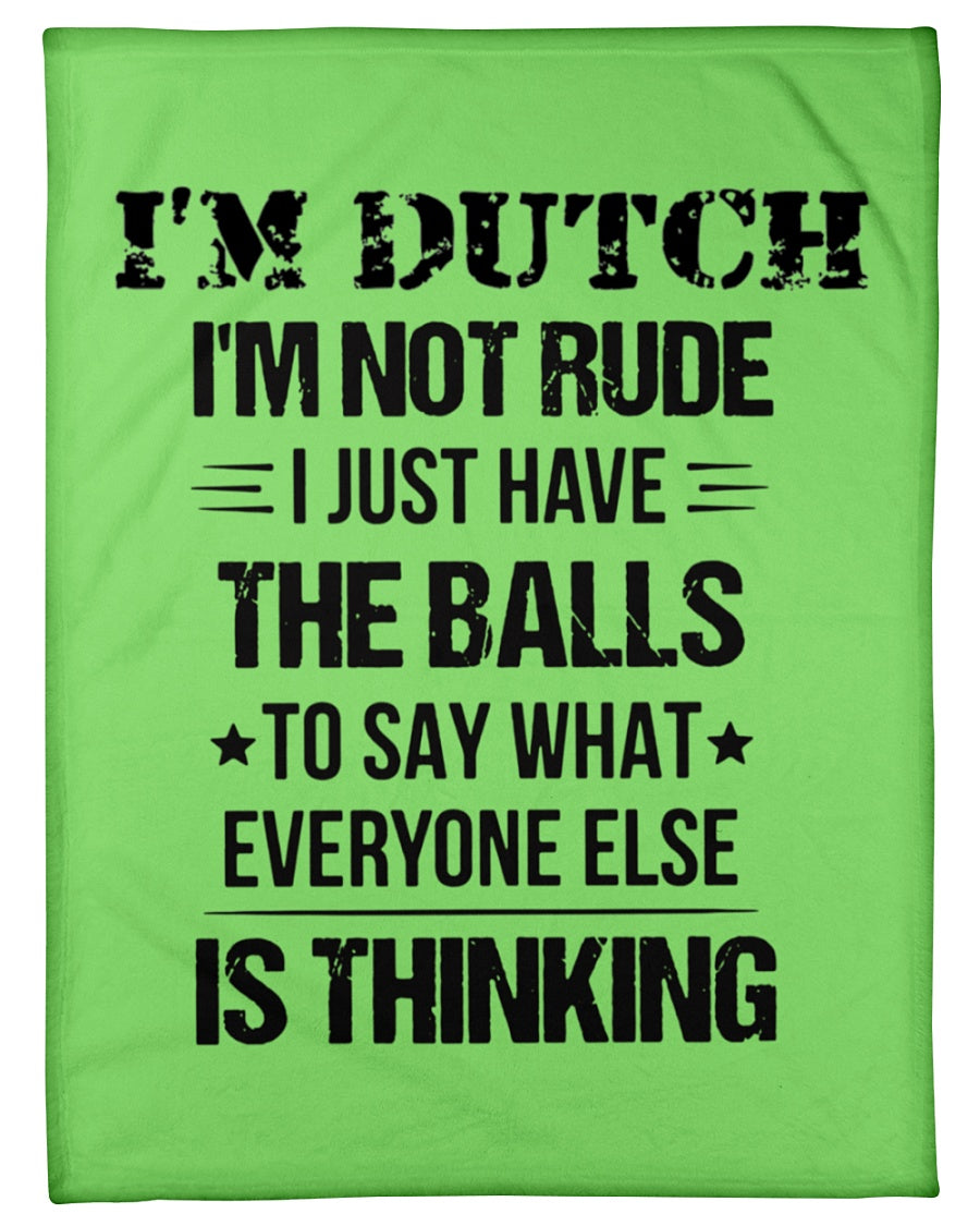I'M NOT RUDE I'M DUTCH - Small Fleece Blanket - 30" x 40" - Kiwi - Front