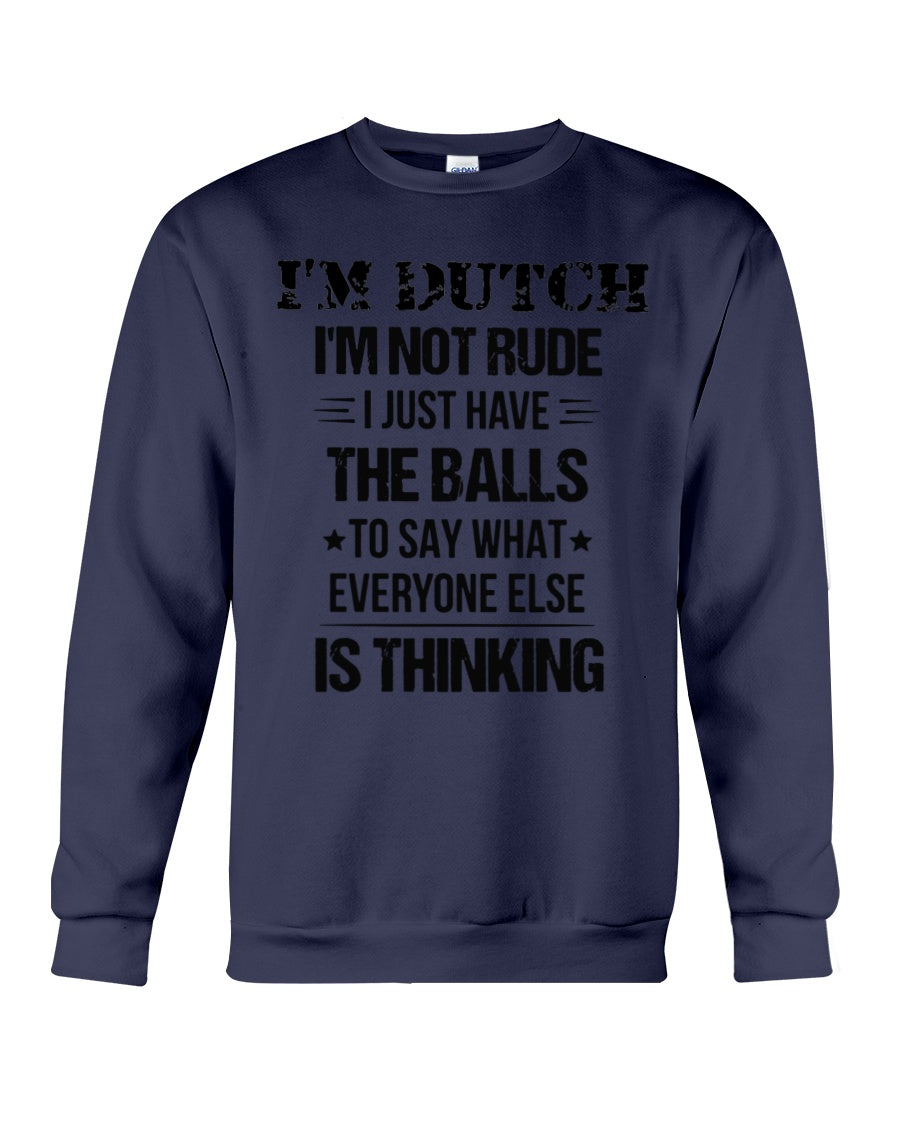 I'M NOT RUDE I'M DUTCH - Crewneck Sweatshirt - Navy - Front