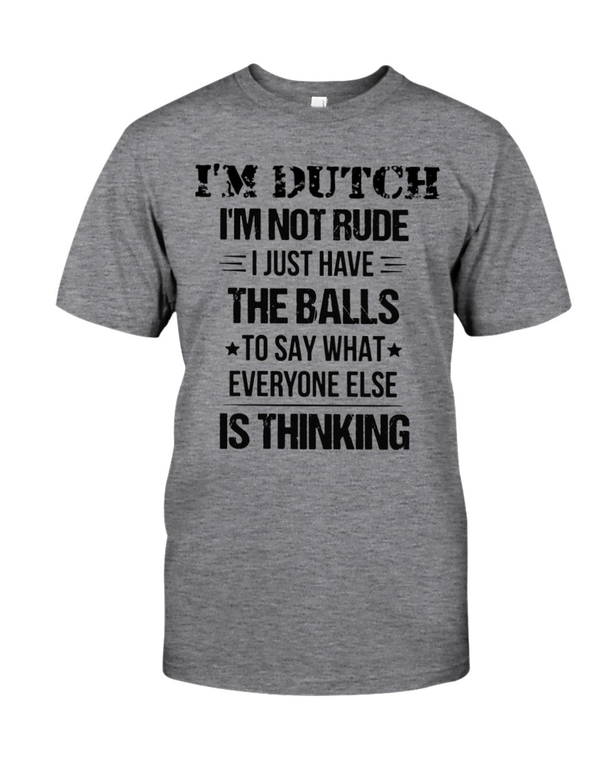 I'M NOT RUDE I'M DUTCH - Classic T-Shirt - Athletic Heather - Front