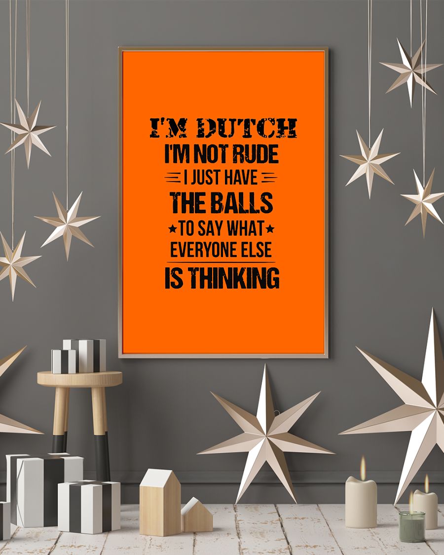 I'M NOT RUDE I'M DUTCH - 24x36 Poster - Burnt Orange - lifestyle-holiday-poster-1