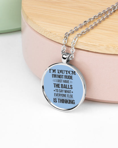 I'M NOT RUDE I'M DUTCH - Metallic Circle Necklace - Light Blue - aos-necklace-circle-metallic-lifestyle-08