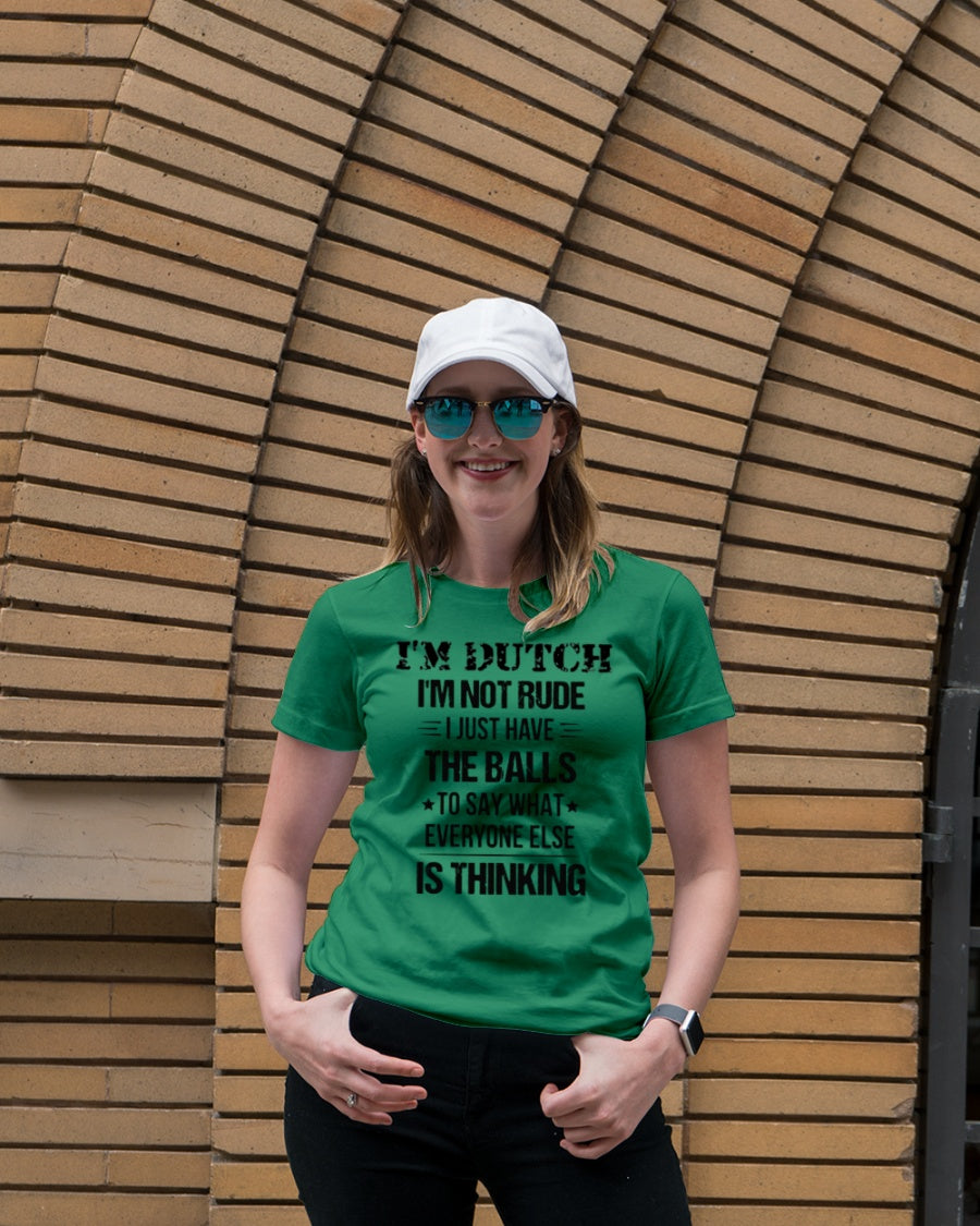 I'M NOT RUDE I'M DUTCH - Premium Fit Ladies Tee - Kelly Green - lifestyle-women-crewneck-front-4