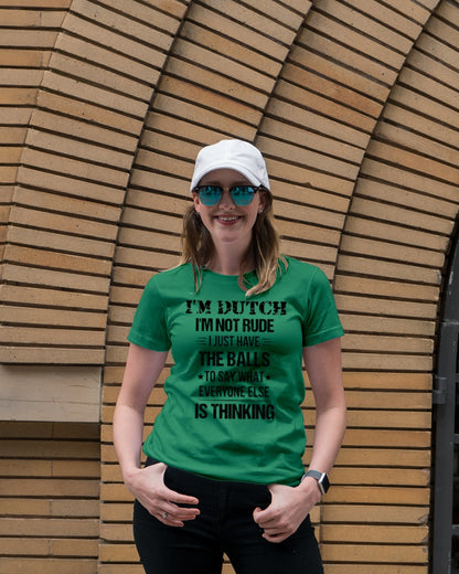 I'M NOT RUDE I'M DUTCH - Premium Fit Ladies Tee - Kelly Green - lifestyle-women-crewneck-front-4