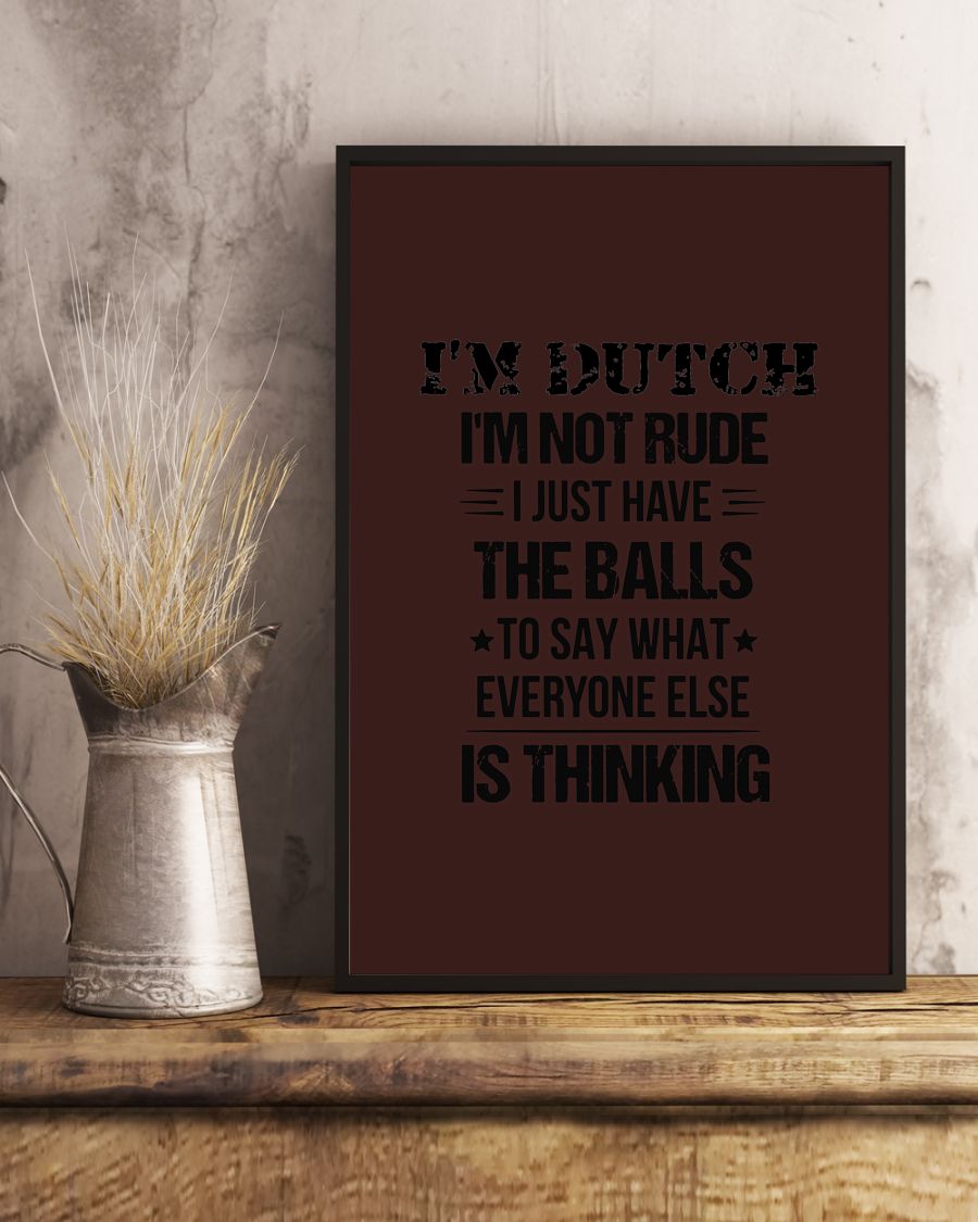I'M NOT RUDE I'M DUTCH - 24x36 Poster - Chocolate - lifestyle-poster-3