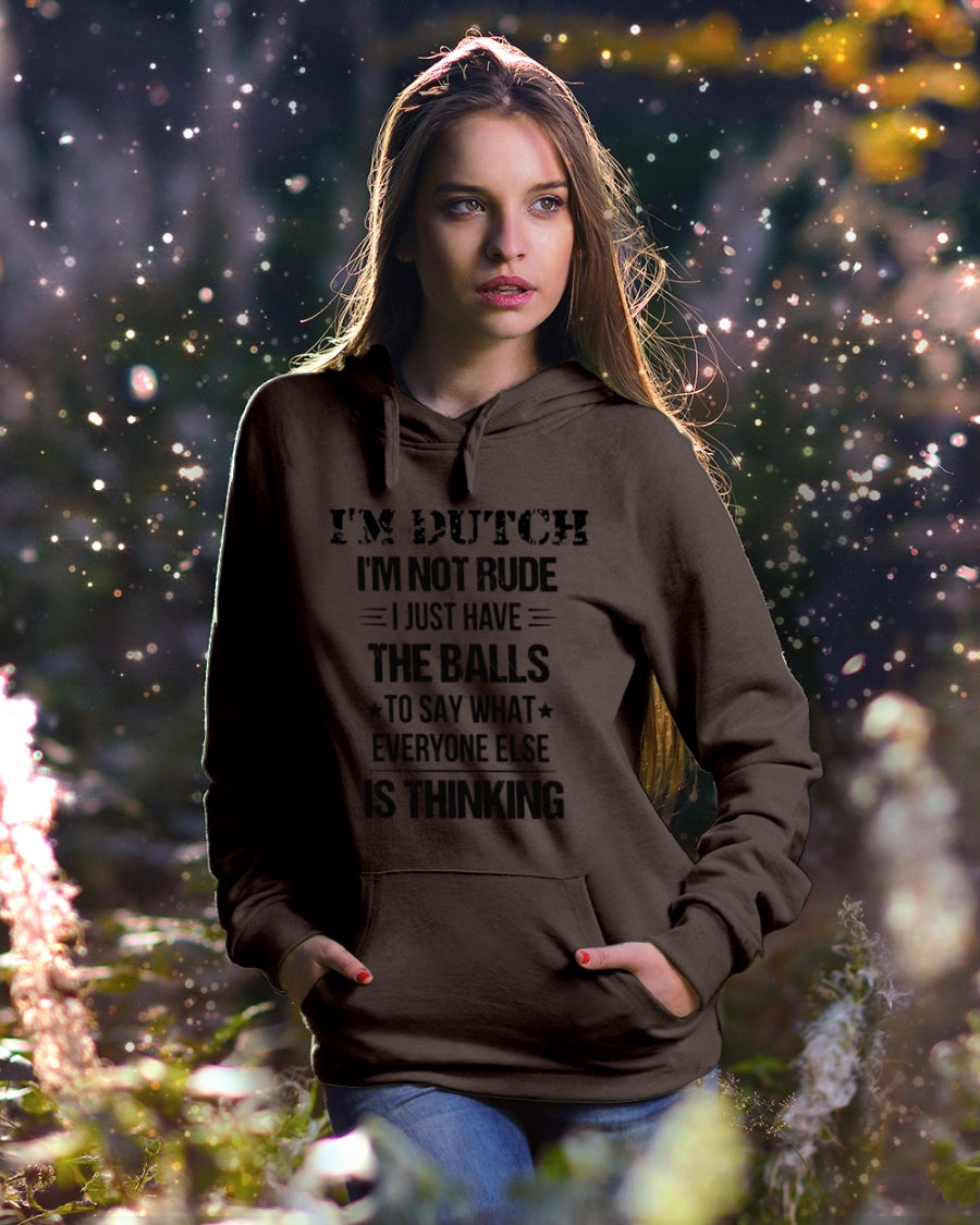 I'M NOT RUDE I'M DUTCH - Hooded Sweatshirt - Dark Chocolate - lifestyle-holiday-hoodie-front-5