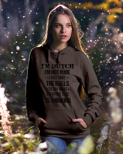 I'M NOT RUDE I'M DUTCH - Hooded Sweatshirt - Dark Chocolate - lifestyle-holiday-hoodie-front-5