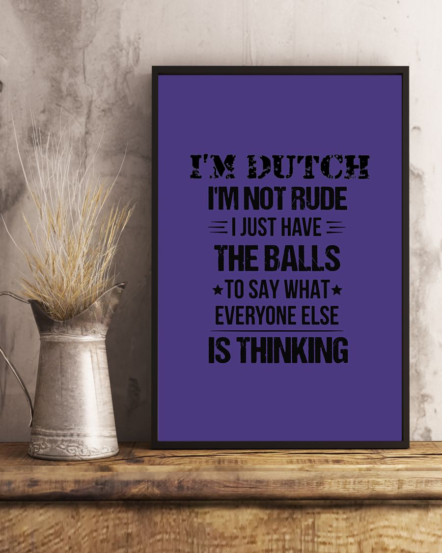 I'M NOT RUDE I'M DUTCH - 24x36 Poster - Purple - lifestyle-poster-3