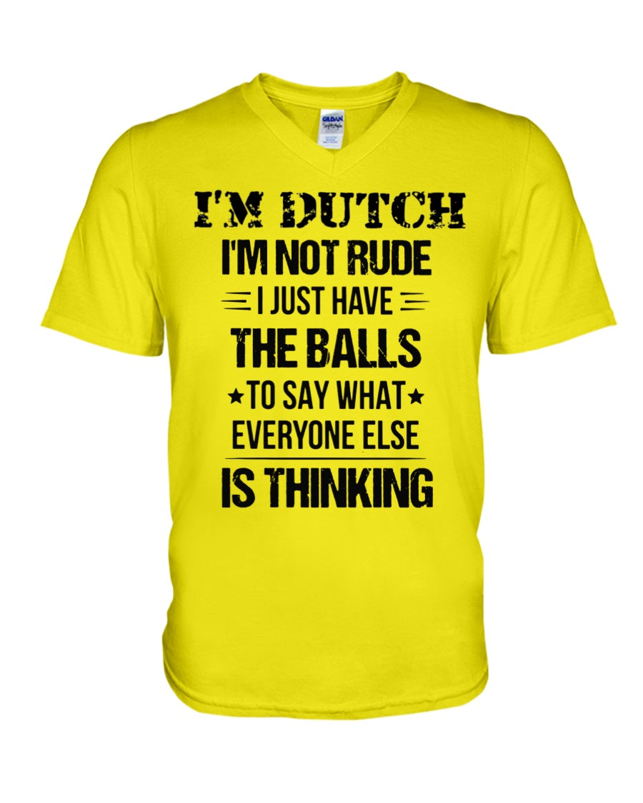 I'M NOT RUDE I'M DUTCH - V-Neck T-Shirt - Neon Yellow - Front