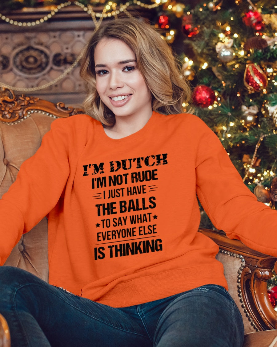 I'M NOT RUDE I'M DUTCH - Crewneck Sweatshirt - Orange - lifestyle-holiday-sweater-front-3