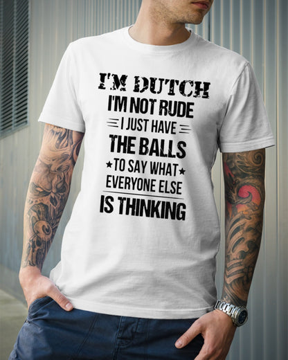 I'M NOT RUDE I'M DUTCH - Premium Fit Mens Tee - White - lifestyle-mens-crewneck-front-6