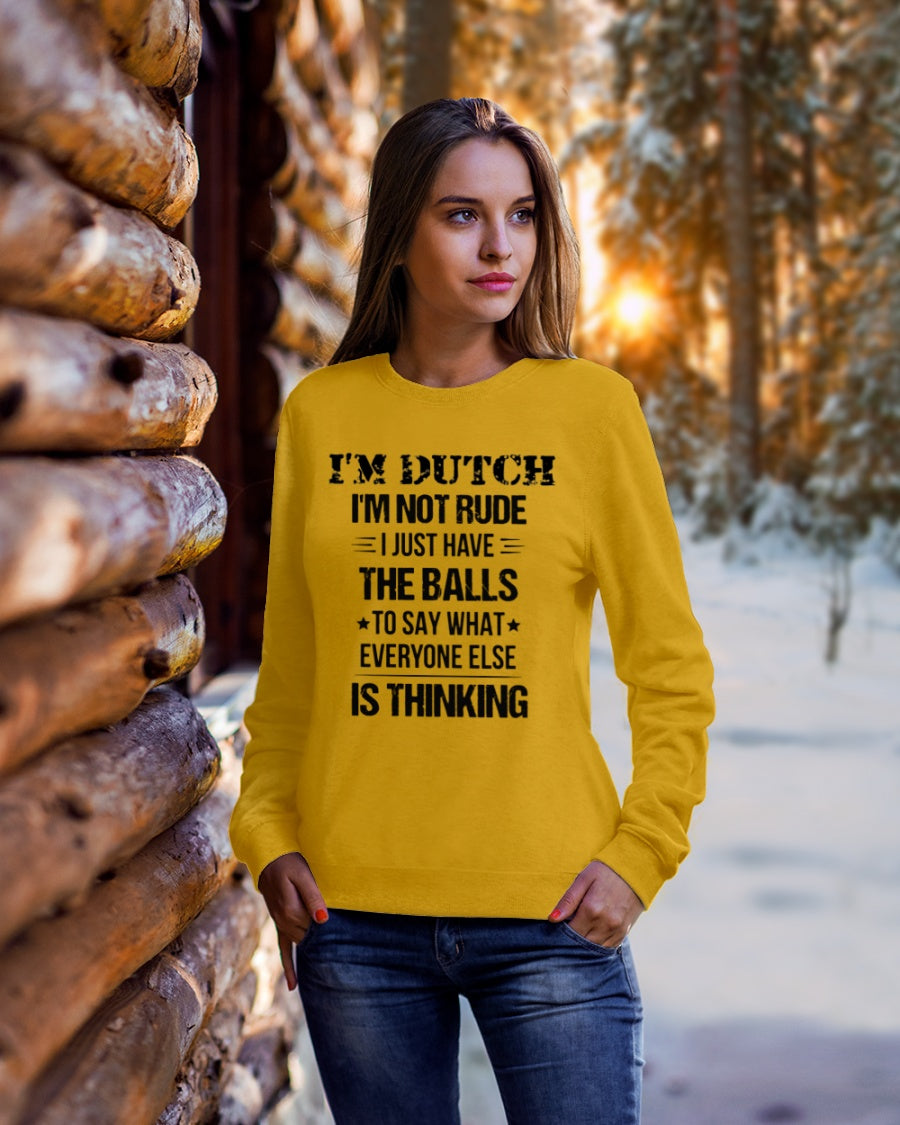 I'M NOT RUDE I'M DUTCH - Crewneck Sweatshirt - Gold - lifestyle-holiday-sweater-front-1