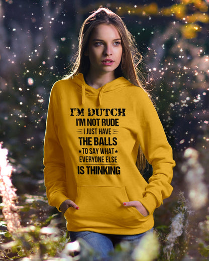 I'M NOT RUDE I'M DUTCH - Hooded Sweatshirt - Gold - lifestyle-holiday-hoodie-front-5