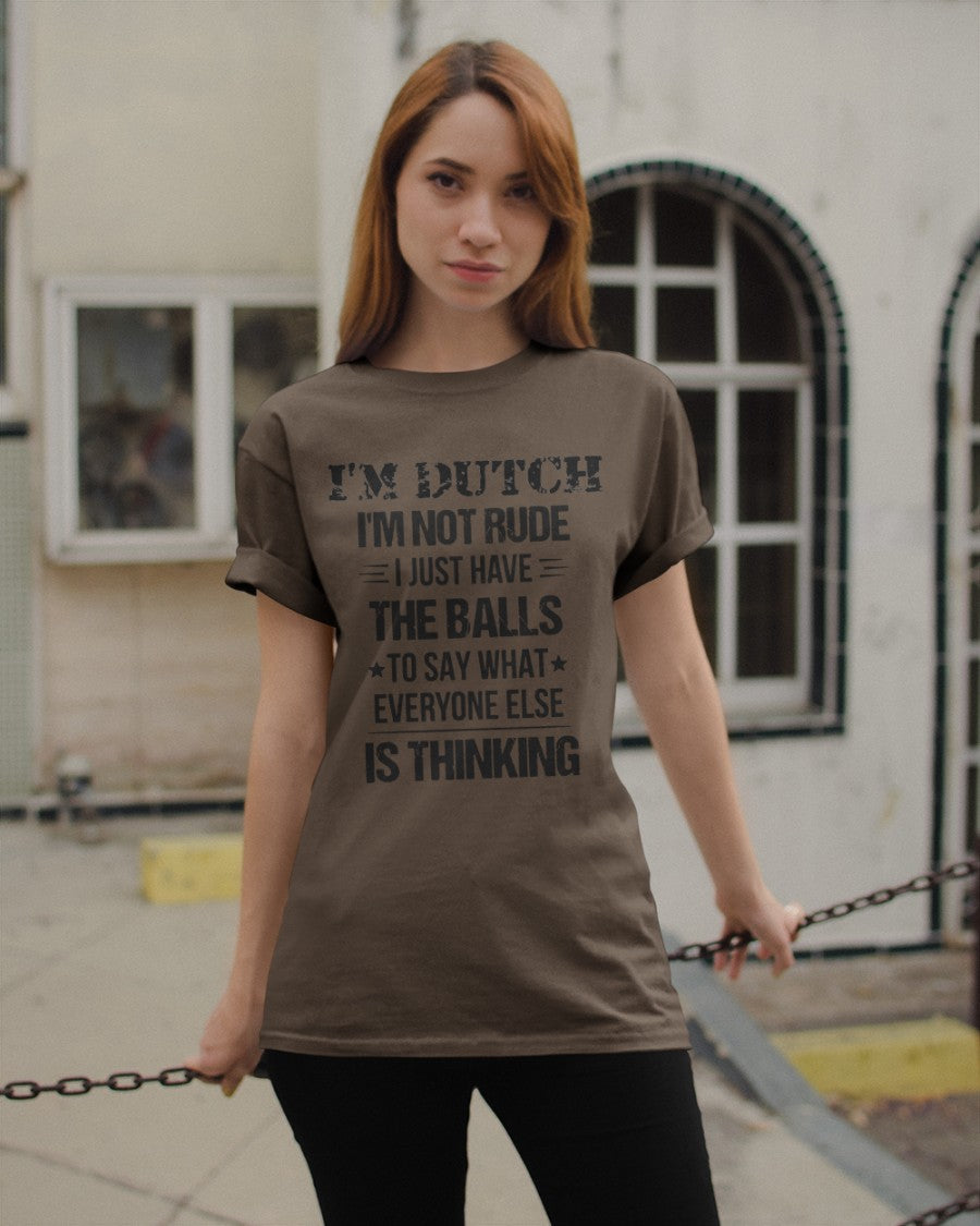 I'M NOT RUDE I'M DUTCH - Classic T-Shirt - Chocolate - apparel-classic-tshirt-lifestyle-19