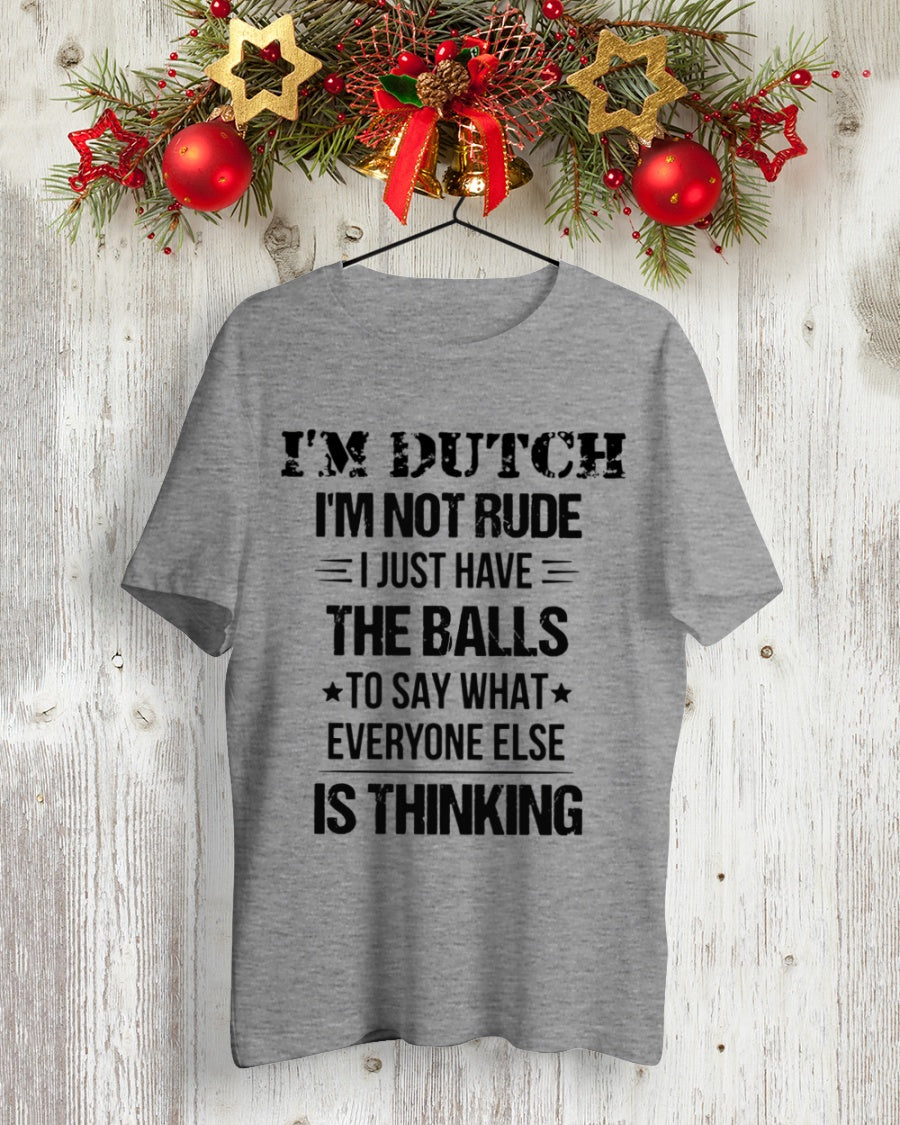 I'M NOT RUDE I'M DUTCH - Premium Fit Mens Tee - Heather - lifestyle-holiday-crewneck-front-2