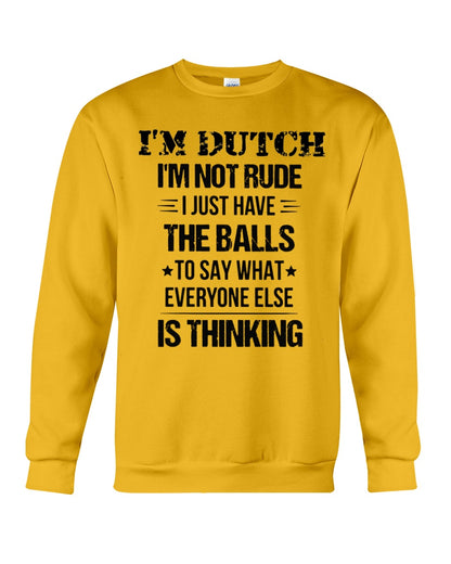 I'M NOT RUDE I'M DUTCH - Crewneck Sweatshirt - Gold - Front