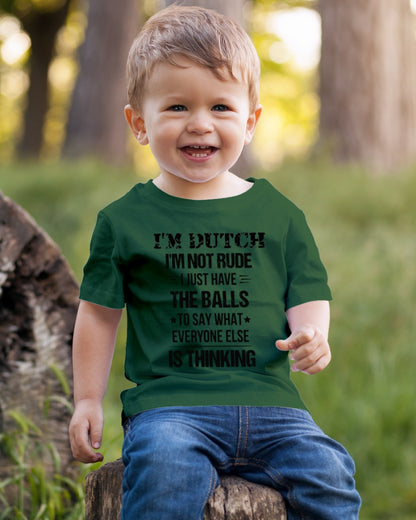 I'M NOT RUDE I'M DUTCH - Youth T-Shirt - Forest Green - lifestyle-youth-tshirt-front-4
