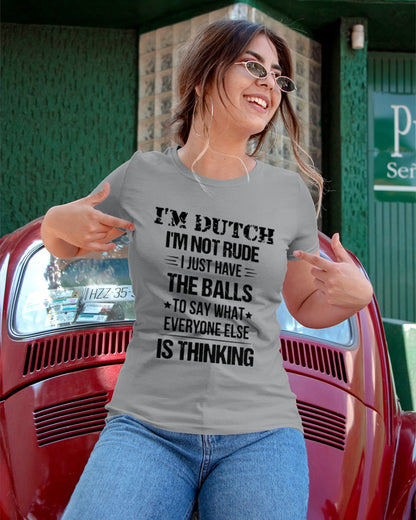 I'M NOT RUDE I'M DUTCH - Ladies T-Shirt - Sports Grey - apparel-ladies-t-shirt-lifestyle-01