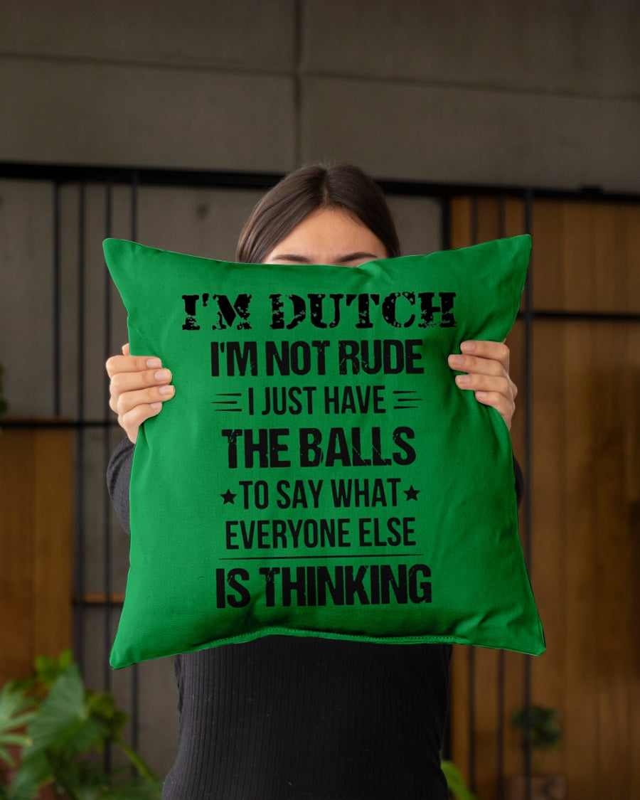 I'M NOT RUDE I'M DUTCH - Indoor Pillow - 16” x 16” - Kelly - aos-decorative-pillow-lifestyle-front-03