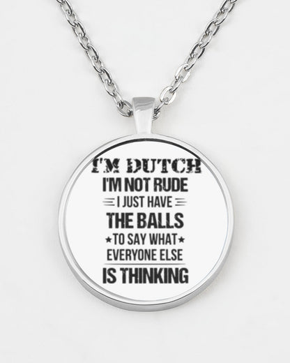 I'M NOT RUDE I'M DUTCH - Metallic Circle Necklace - White - aos-necklace-circle-metallic-lifestyle-07