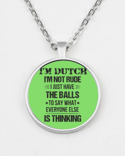 I'M NOT RUDE I'M DUTCH - Metallic Circle Necklace - Kiwi - aos-necklace-circle-metallic-lifestyle-07