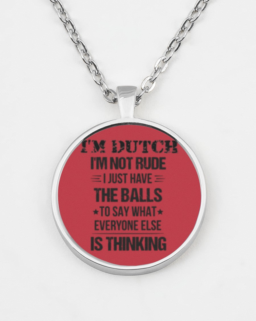 I'M NOT RUDE I'M DUTCH - Metallic Circle Necklace - True Red - aos-necklace-circle-metallic-lifestyle-07