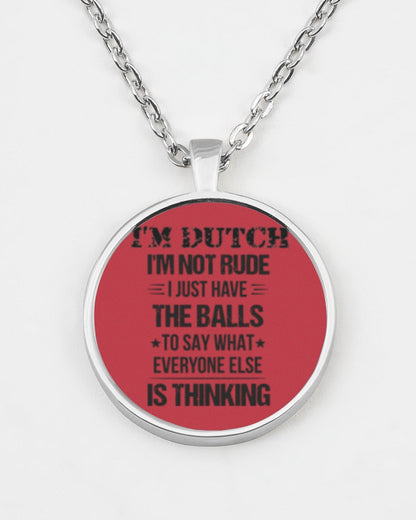 I'M NOT RUDE I'M DUTCH - Metallic Circle Necklace - True Red - aos-necklace-circle-metallic-lifestyle-07