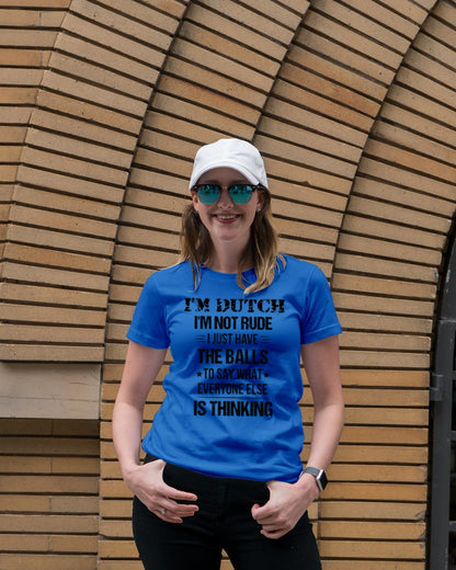 I'M NOT RUDE I'M DUTCH - Premium Fit Ladies Tee - Royal - lifestyle-women-crewneck-front-4