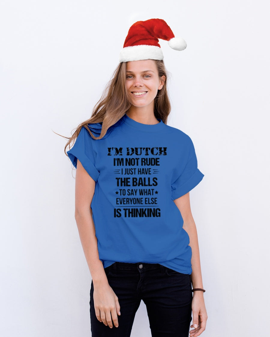 I'M NOT RUDE I'M DUTCH - Classic T-Shirt - Royal - lifestyle-holiday-crewneck-front-1