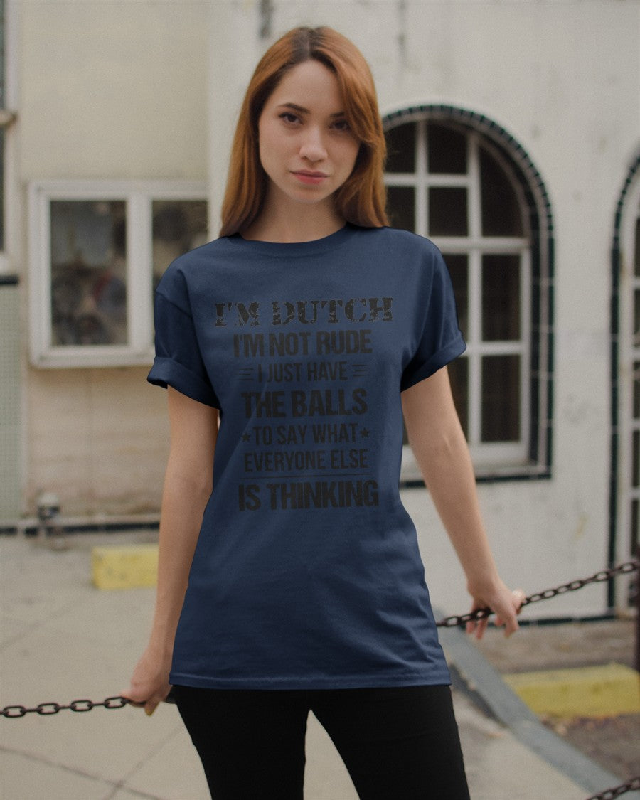 I'M NOT RUDE I'M DUTCH - Classic T-Shirt - J Navy - apparel-classic-tshirt-lifestyle-19